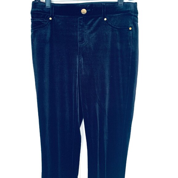 VELVET Womans Jean Style Leggings Lucious Black Gold Grommets Buttons Pants Sz8 - Picture 3 of 7